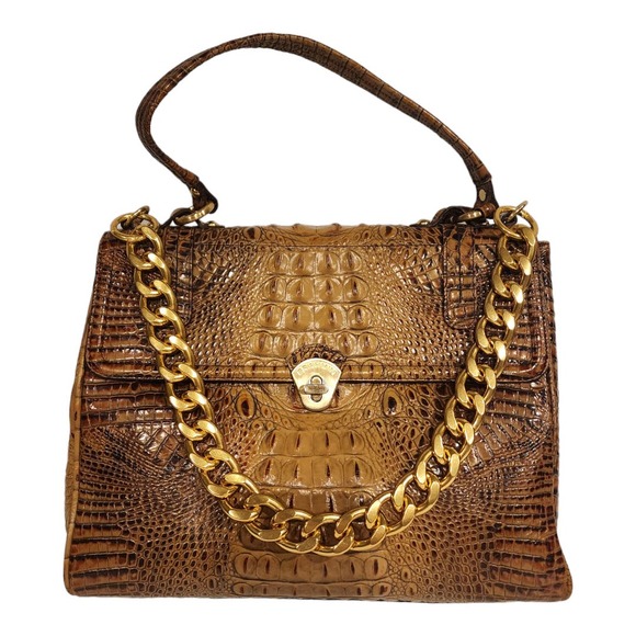 Brahmin Handbags - SOLD! BRAHMIN Toasted Almond Melbourne Satchel with chain shoulder strap